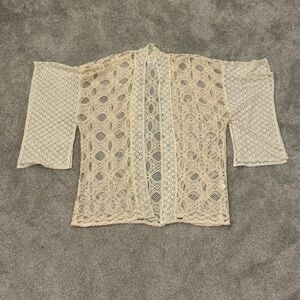 Anna Sui Romantic Crochet Lace Kimono size medium large NWOT